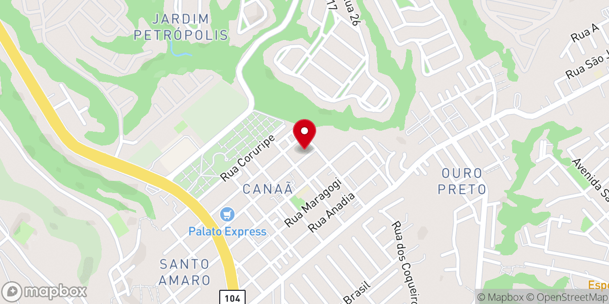 Map showing location of Igreja Batista Nova Canaã