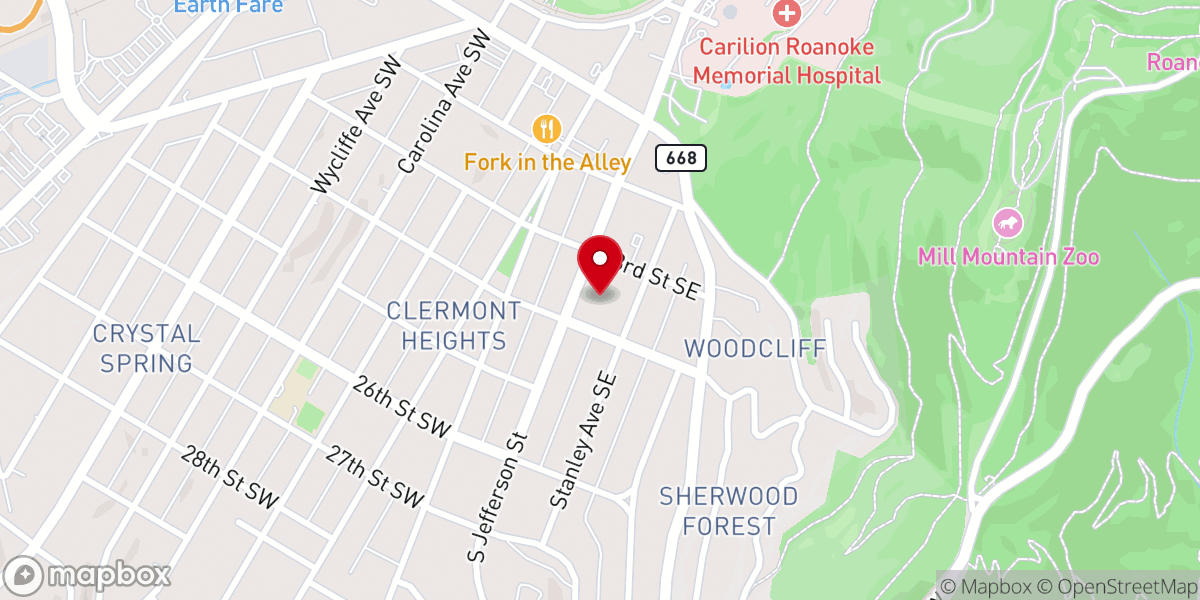 Map showing location of Belmont United Methodist Church