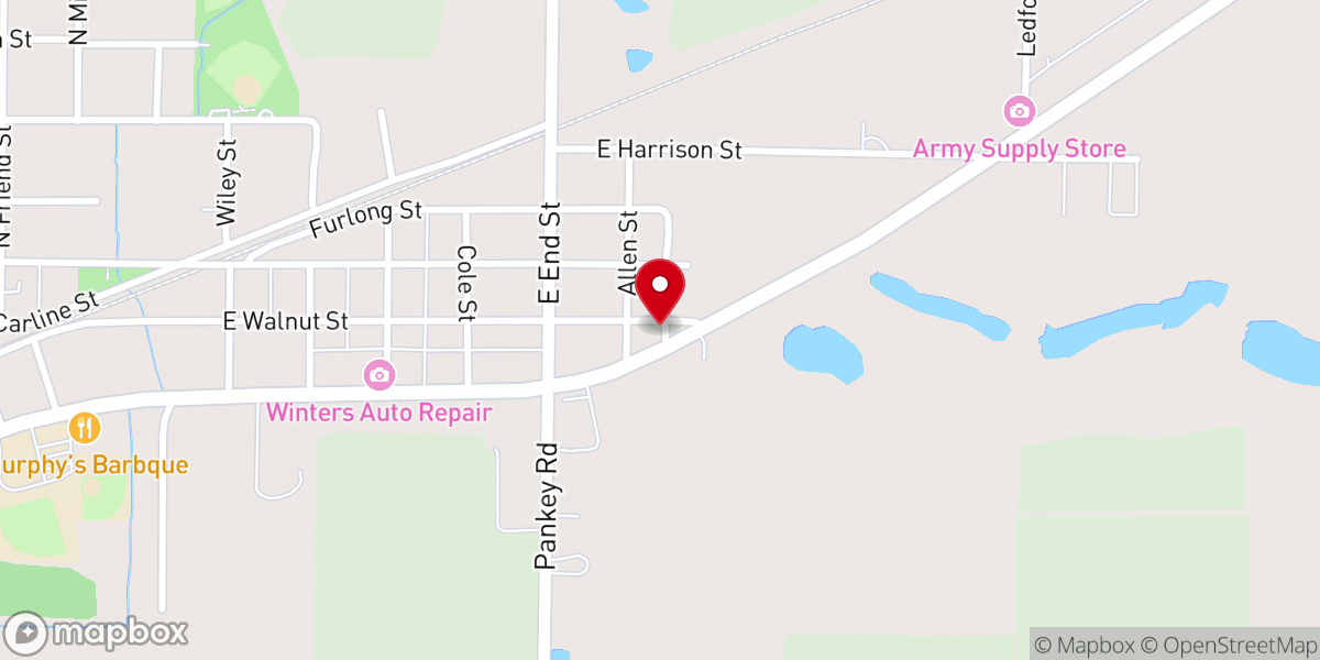 Map showing location of First Free Will Baptist Church