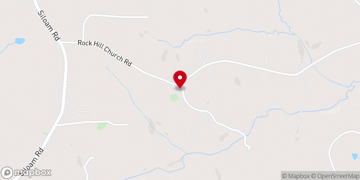 Map showing location of Rock Hill Baptist Church