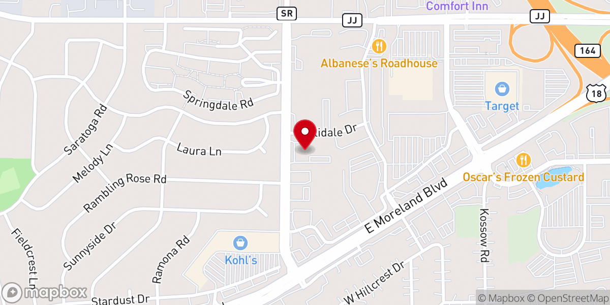 Map showing location of Waukesha Elks Lodge #400