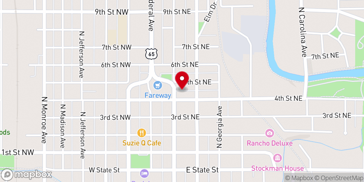 Map showing location of Bethlehem Lutheran Church (LCMS)
