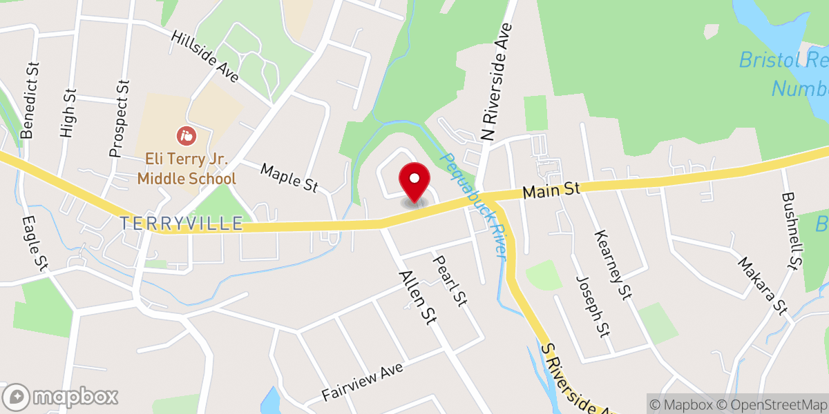 Map showing location of Hometown Pizza