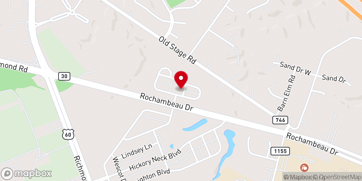 Map showing location of Williamsburg Community Chapel