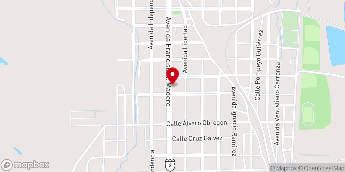 Map showing location of Our Lady of Guadalupe Catholic Church - Naco, Sonora