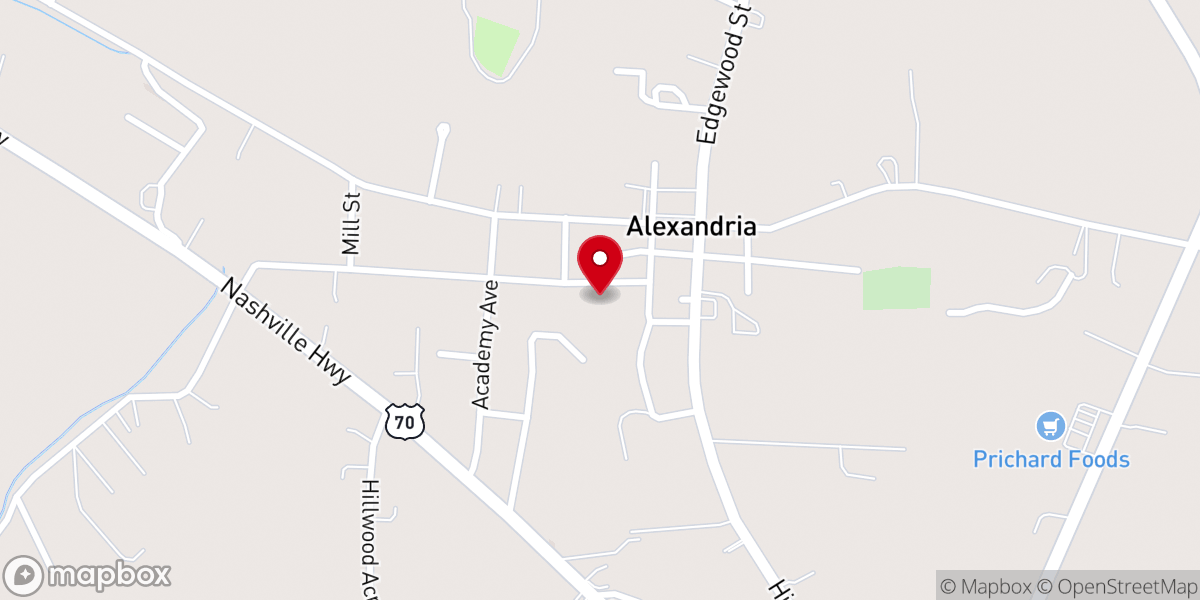Map showing location of First Baptist Church