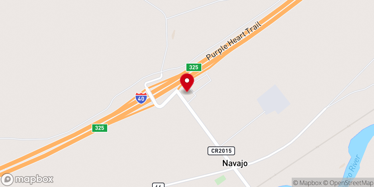 Map showing location of Navajo Travel Center
