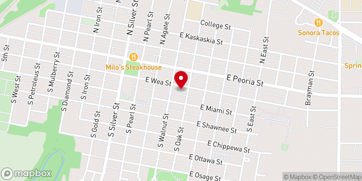 Map showing location of First Baptist Church