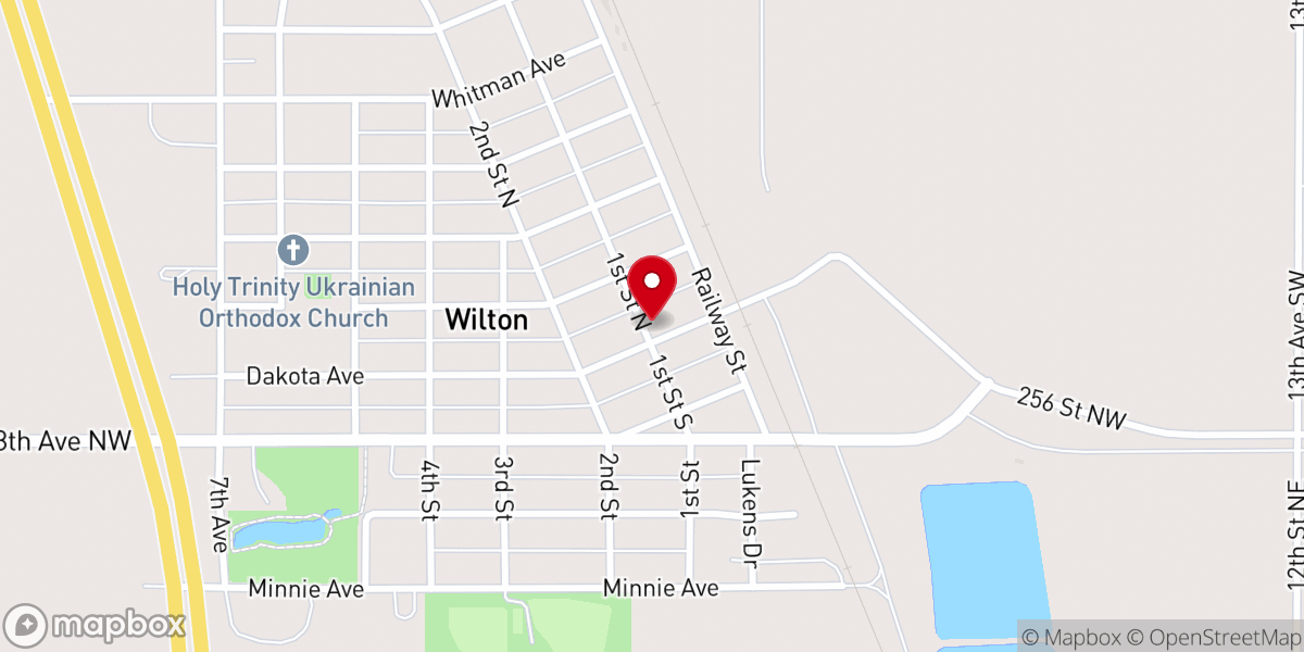 Map showing location of Wilton Food Pantry - Food Distribution Center