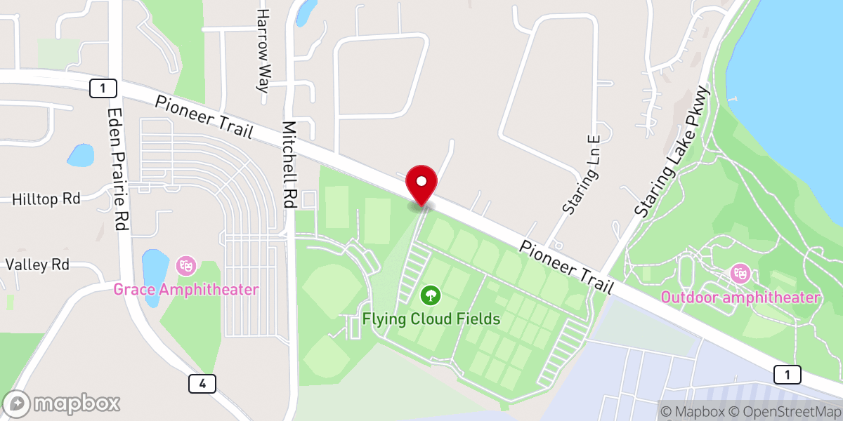 Map showing location of Flying Cloud Fields