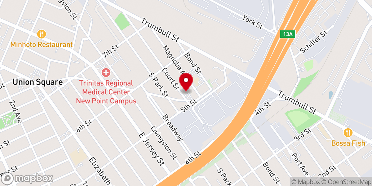 Map showing location of Liberty Baptist Church
