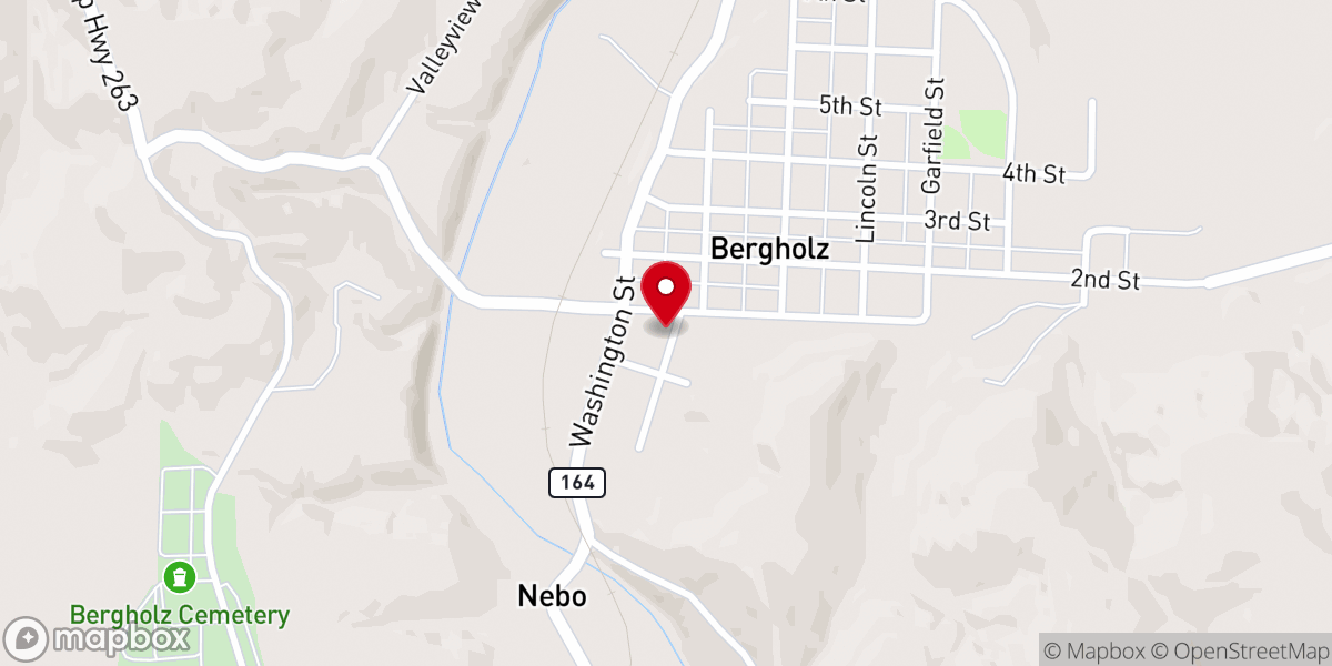 Map showing location of Bergholz Church of Christ