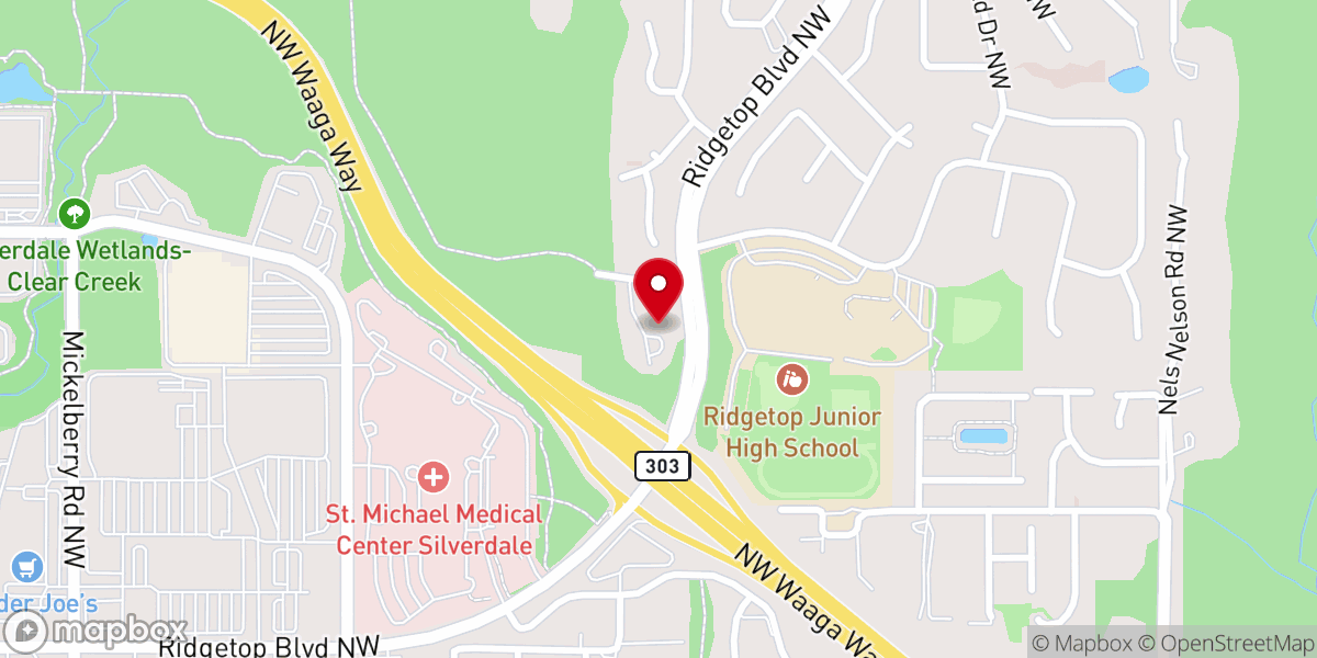Map showing location of Silverdale Bible Church