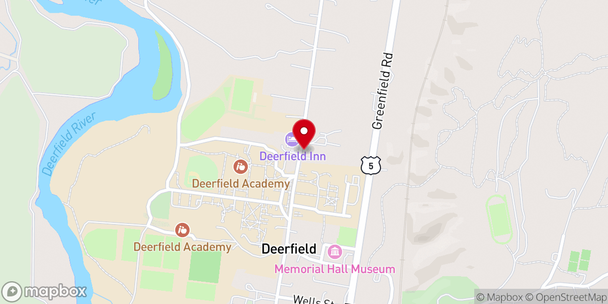 Map showing location of Historic Deerfield