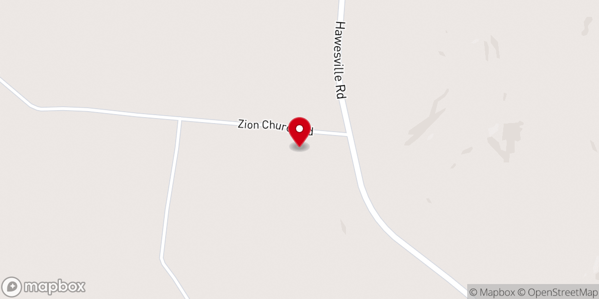 Map showing location of Zion Church