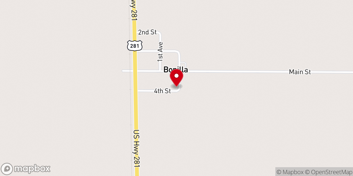 Map showing location of Bonilla Presbyterian Church