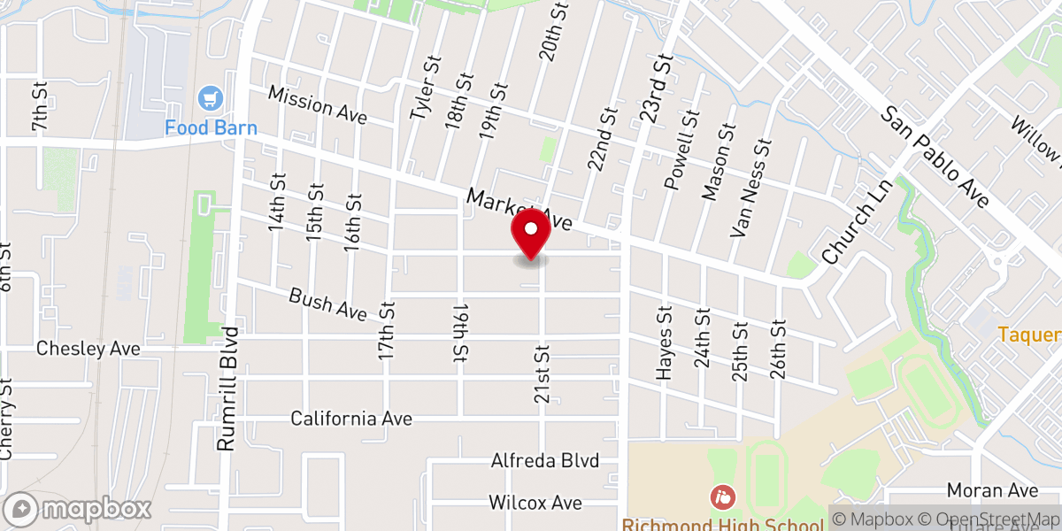 Map showing location of Iglesia Nueva Vida, San Pablo California, USA