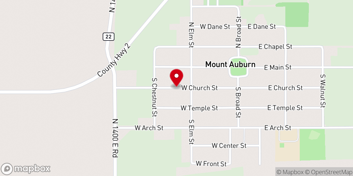 Map showing location of W Church St