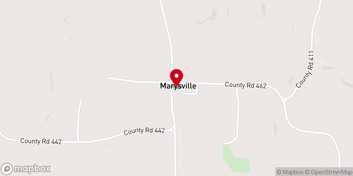 Map showing location of Marysville Baptist Church