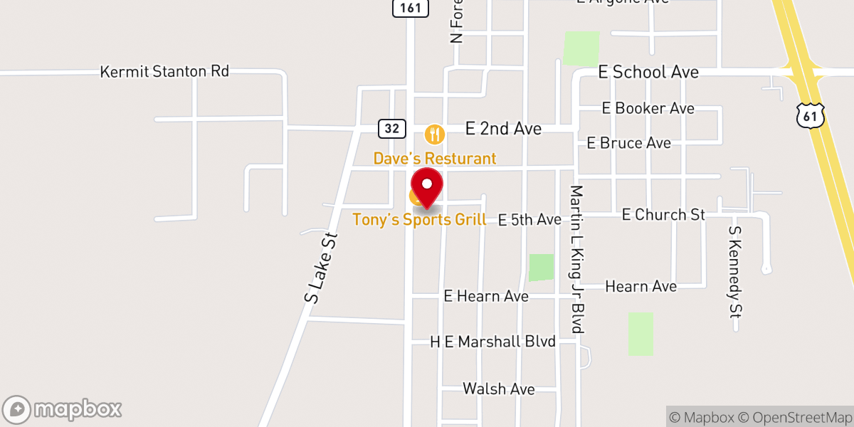 Map showing location of New Bethel African Methodist Episcopal Church