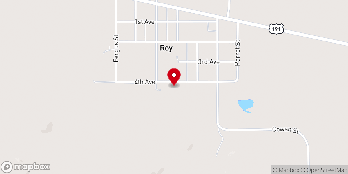 Map showing location of Roy Community Church