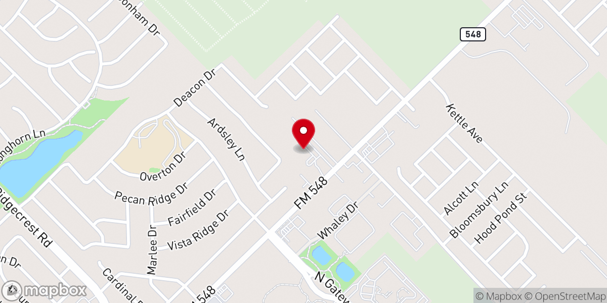 Map showing location of Mustang Creek Community Church