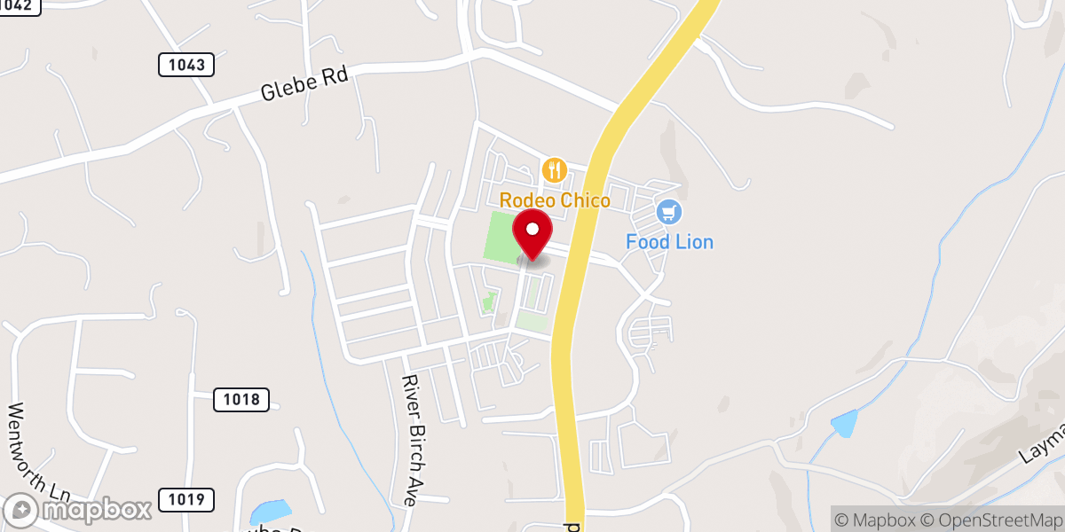 Map showing location of Town Center Tap House