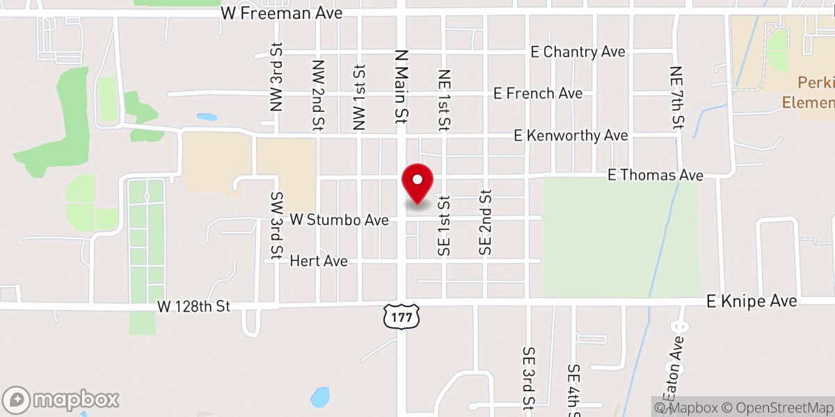 Map showing location of The Christian Church of Perkins