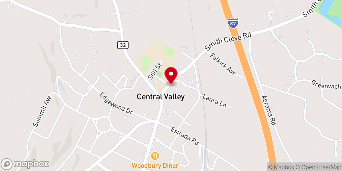 Map showing location of Central Valley United Methodist Church