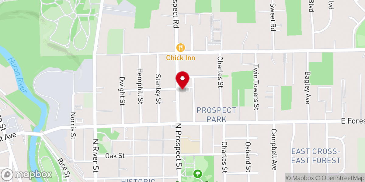 Map showing location of Mount Olive Church