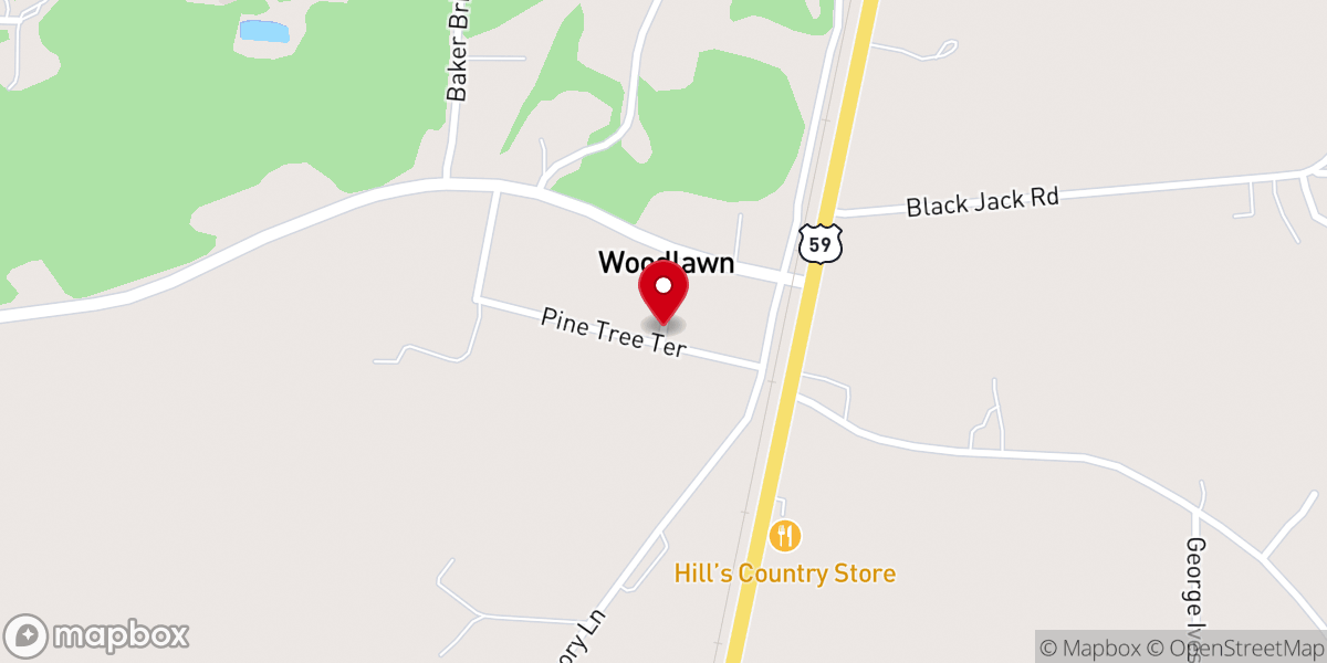 Map showing location of Woodlawn Community Center