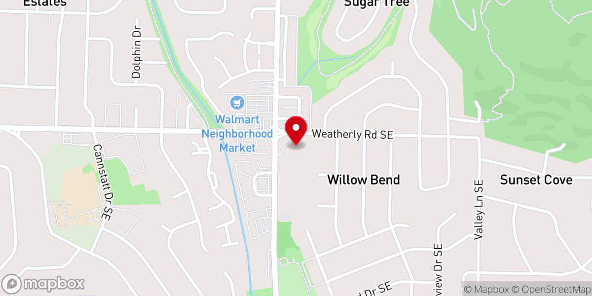 Map showing location of Hope Presbyterian Church