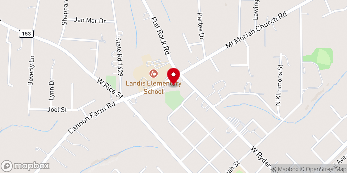 Map showing location of Sandy Ridge AME Zion Church