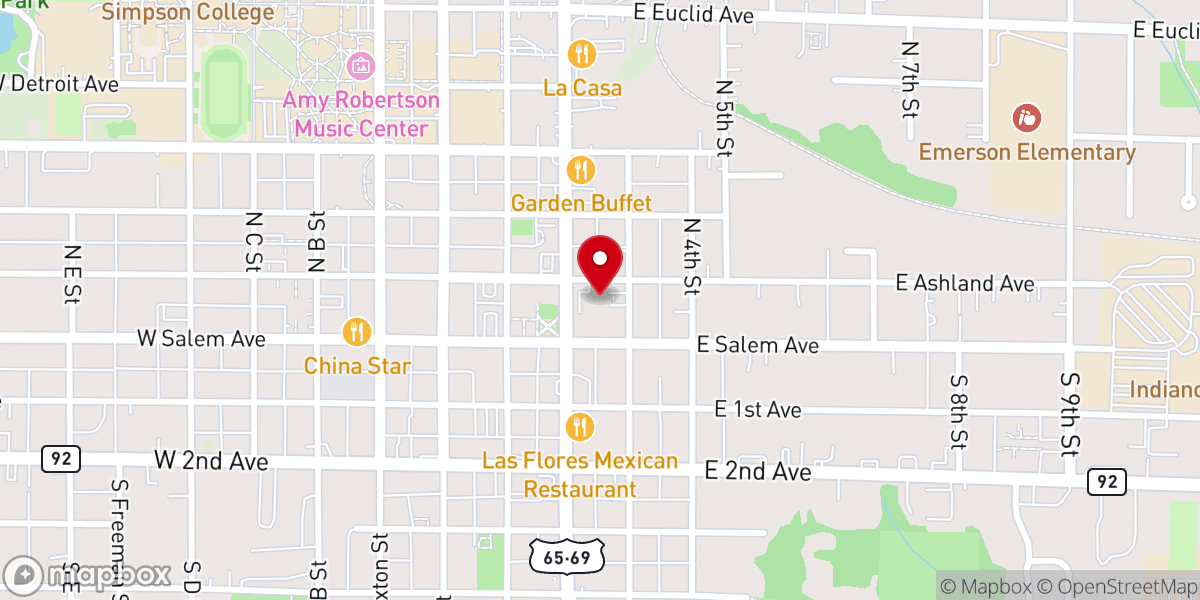 Map showing location of THE FOOD PANTRY