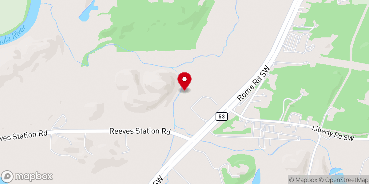 Map showing location of Rock Garden, Calhoun