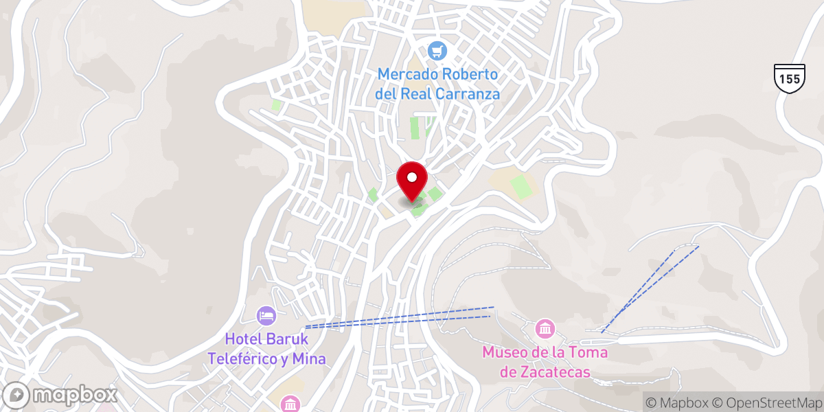 Map showing location of Museo Rafael Coronel