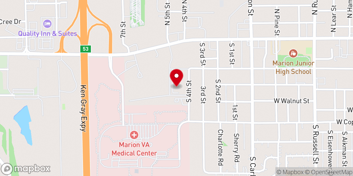 Map showing location of The Mission Church of Southern Illinois