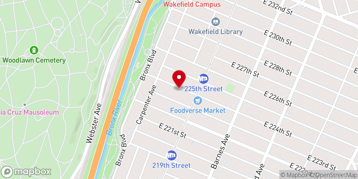 Map showing location of D&P Unique Services (E.224th St. and White Plains Rd. Vicinity, Bronx, N.Y 10466) Please call for complete address!