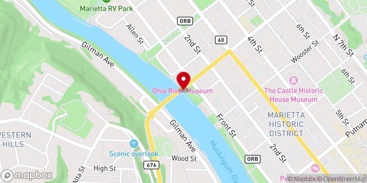 Map showing location of Valley Gem Sternwheeler