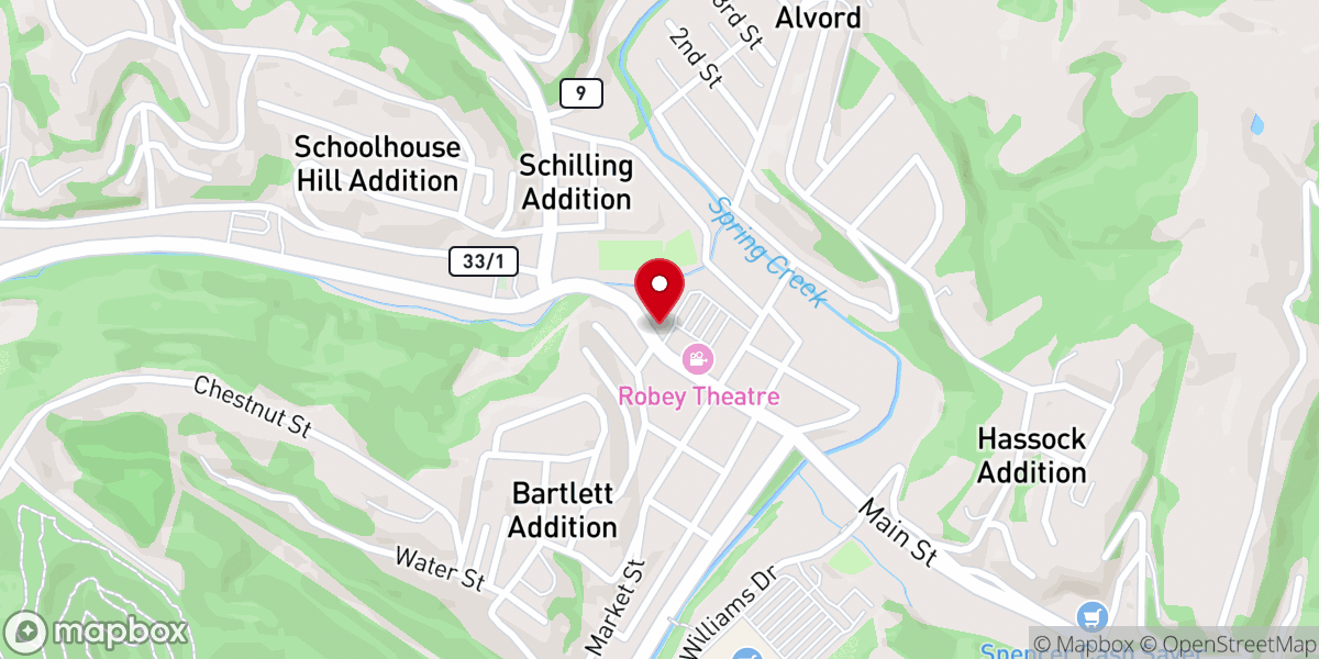 Map showing location of First Baptist Church Spencer
