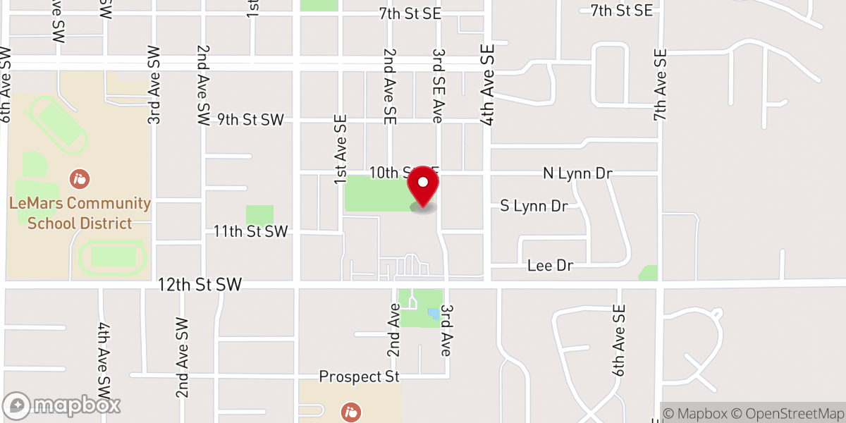 Map showing location of Siouxland Youth For Christ