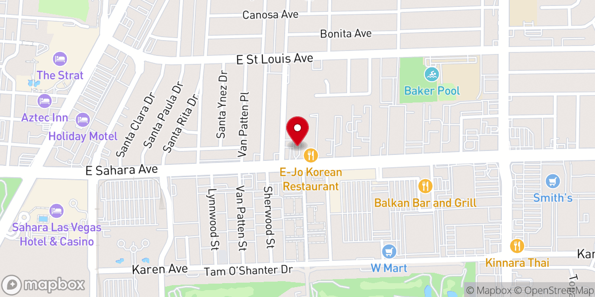 Map showing location of Iglesia de Restauración Misión Internacional