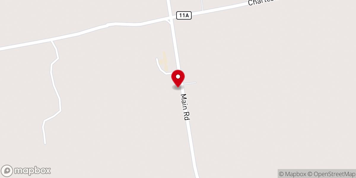 Map showing location of Charleston United Baptist Church