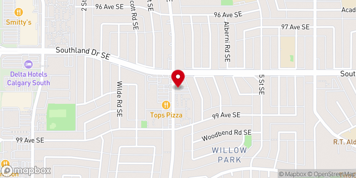 Map showing location of Trinity Baptist Church