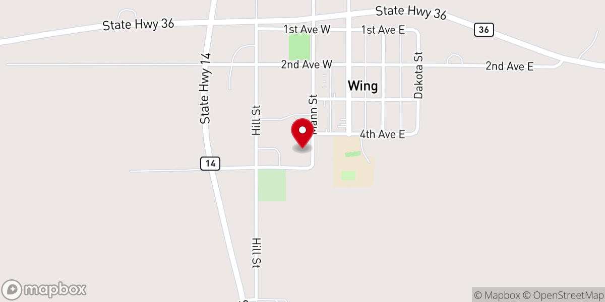 Map showing location of Bethlehem Lutheran Church
