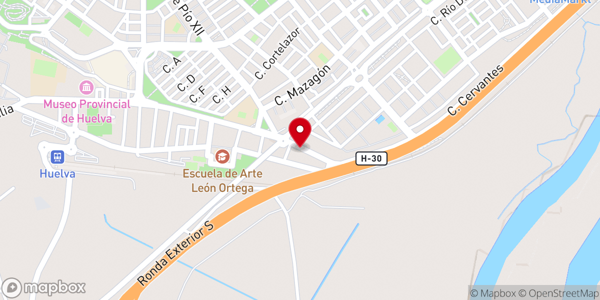 Map showing location of Iglesia Cuerpo de Cristo