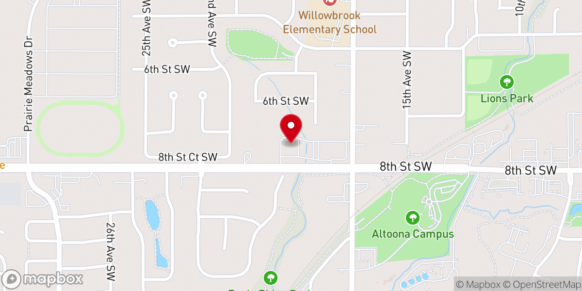 Map showing location of Cross Creek Lutheran Church of the Cross