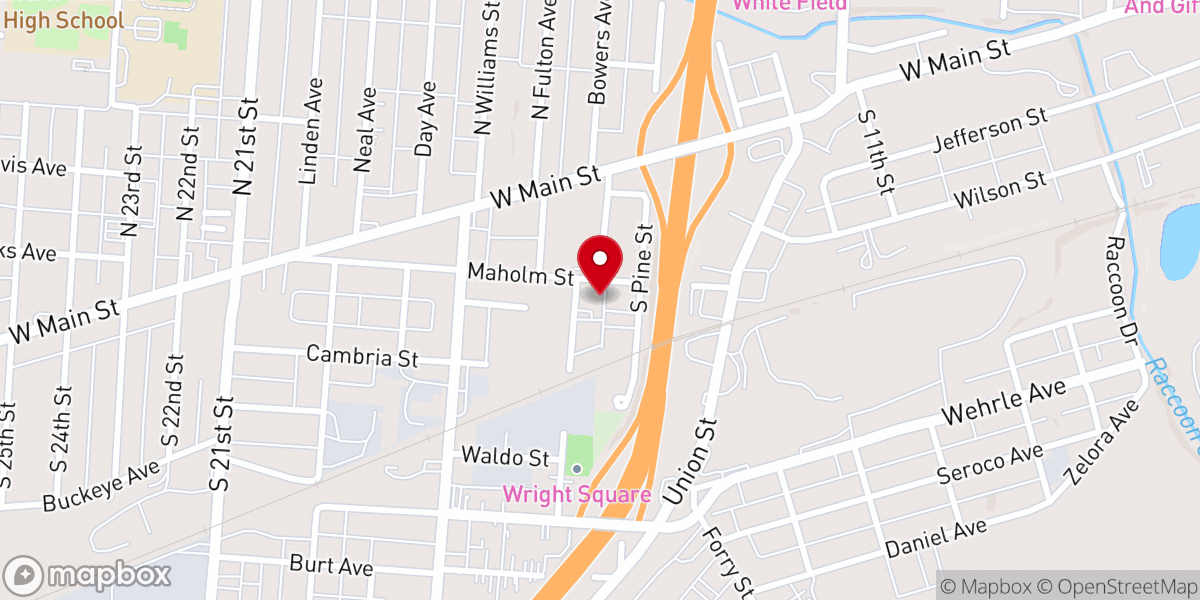 Map showing location of The Firehouse - Newark Church of the Nazarene