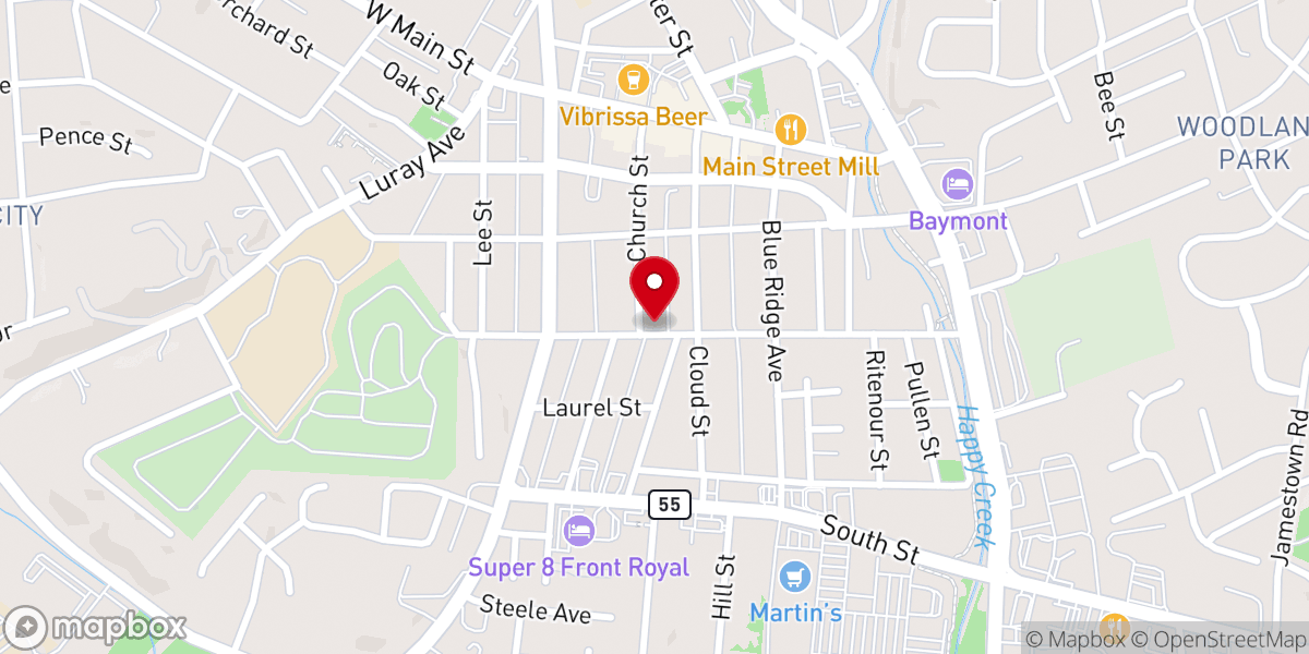 Map showing location of Mount Vernon Baptist Church