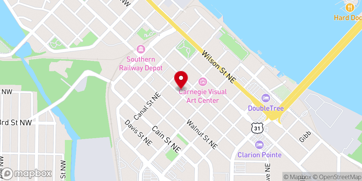 Map showing location of Decatur Methodist Church